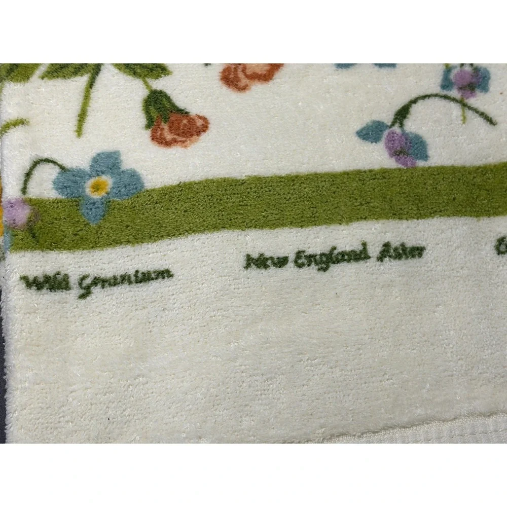 Floral Bath Towel/Washcloth/HandtowelCotton/Purple Blue Orange Vtg Retro MCM 70s